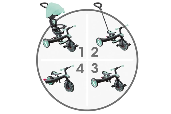 Vier Fahrzeuge in einem