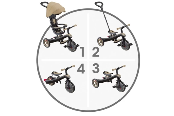 Vier Fahrzeuge in einem