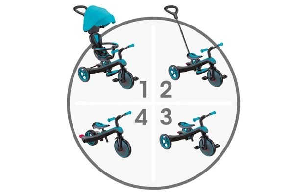 Vier Fahrzeuge in einem