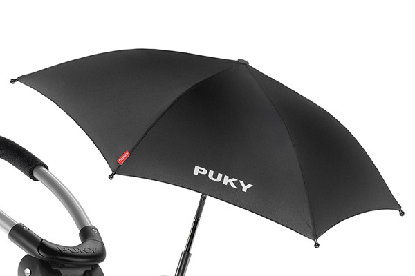 Inklusive praktischem Regen- oder Sonnenschirm