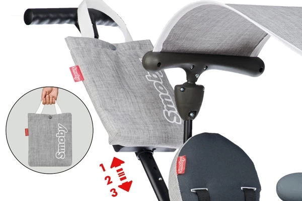 Verstellbarer und abnehmbarer Schiebestange mit Tasche